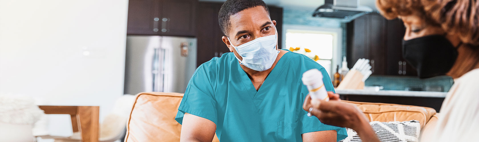 medical professional talking to patient