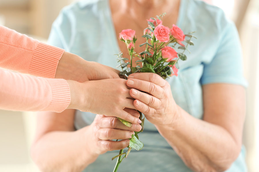 person holding flowers